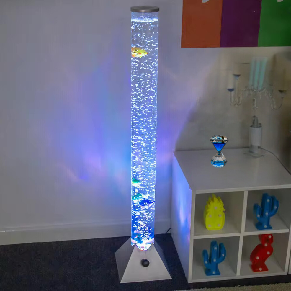 "Tubo de Bolha Sensoryland com peixinhos coloridos para estímulo visual e proprioceptivo"