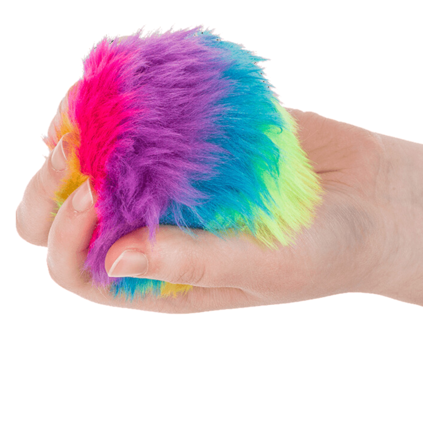 Bola de Plush Rainbow Neon – Maciez, Cores e Estímulo Sensorial!