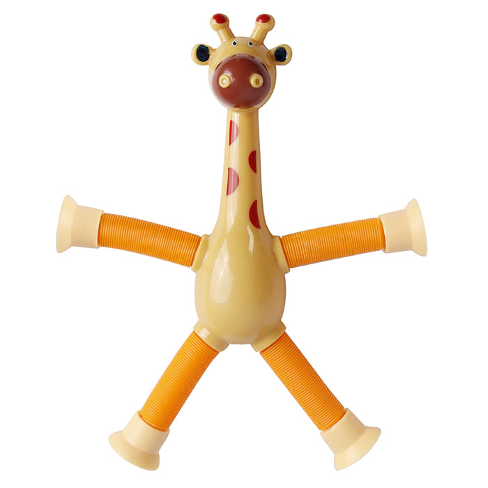 “Brinquedo sensorial girafa com som pop para relaxamento e diversão”