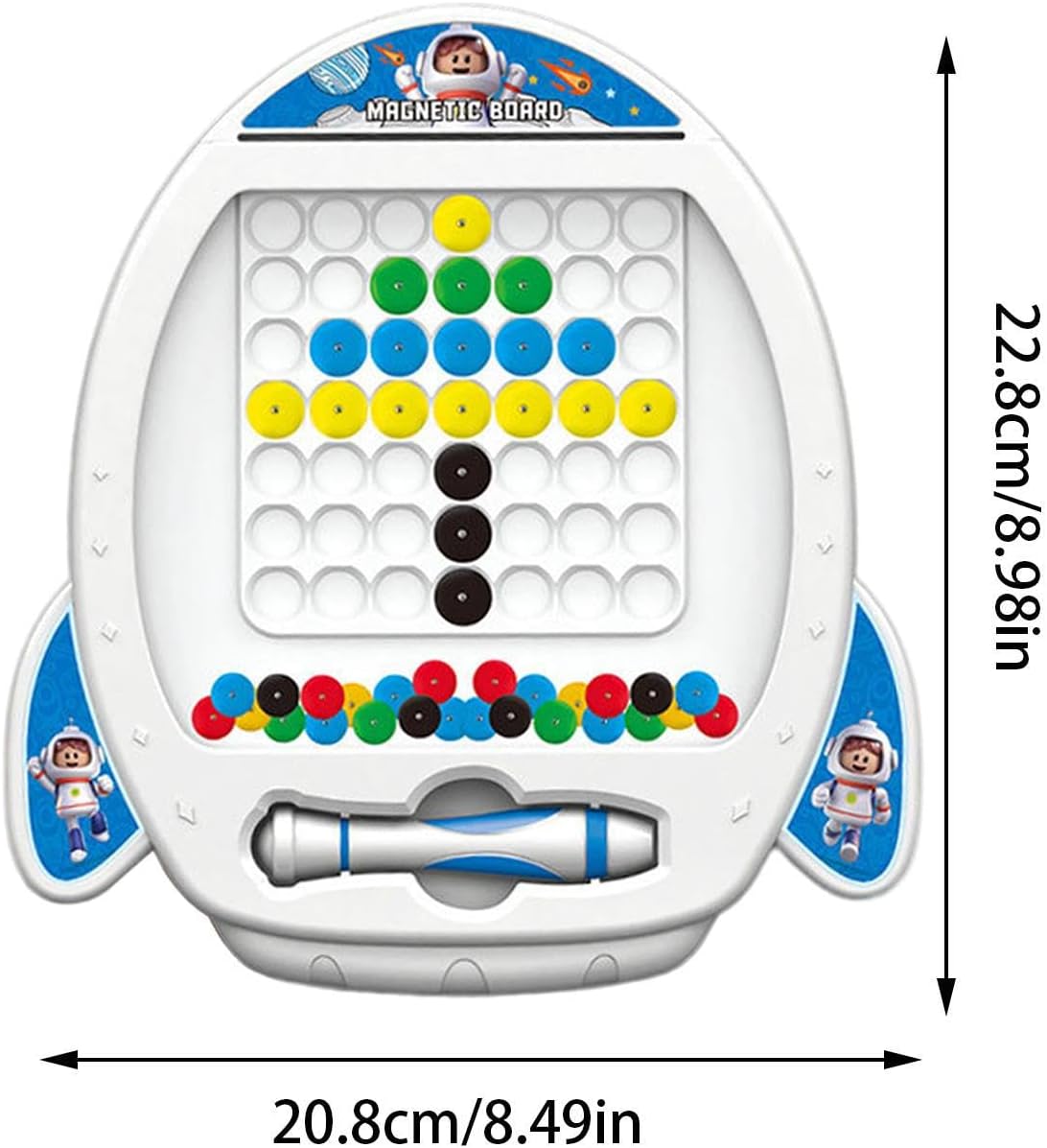 “Lousa Magnética Foguete Espacial com caneta magnética para crianças”
