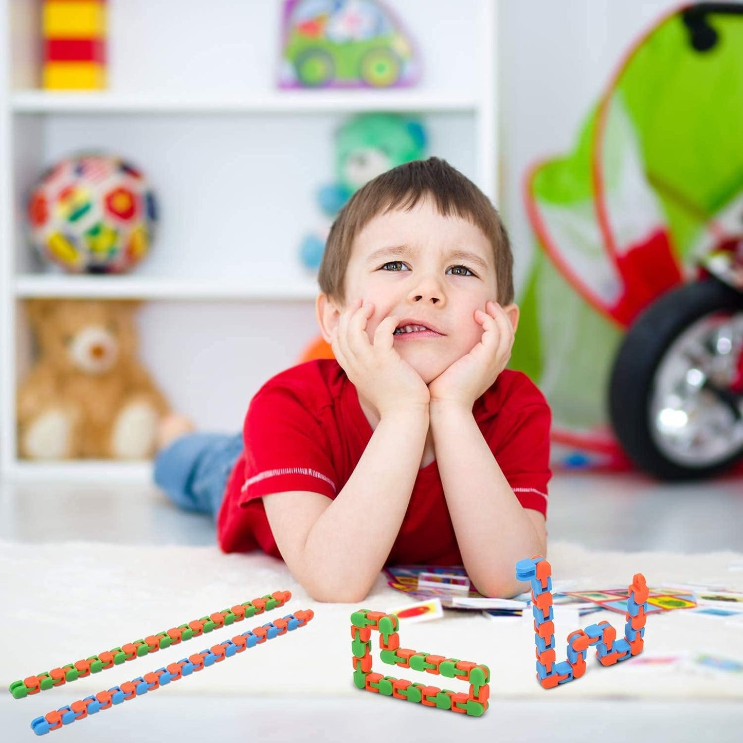 “Brinquedo sensorial modular e flexível para TDAH e ansiedade”