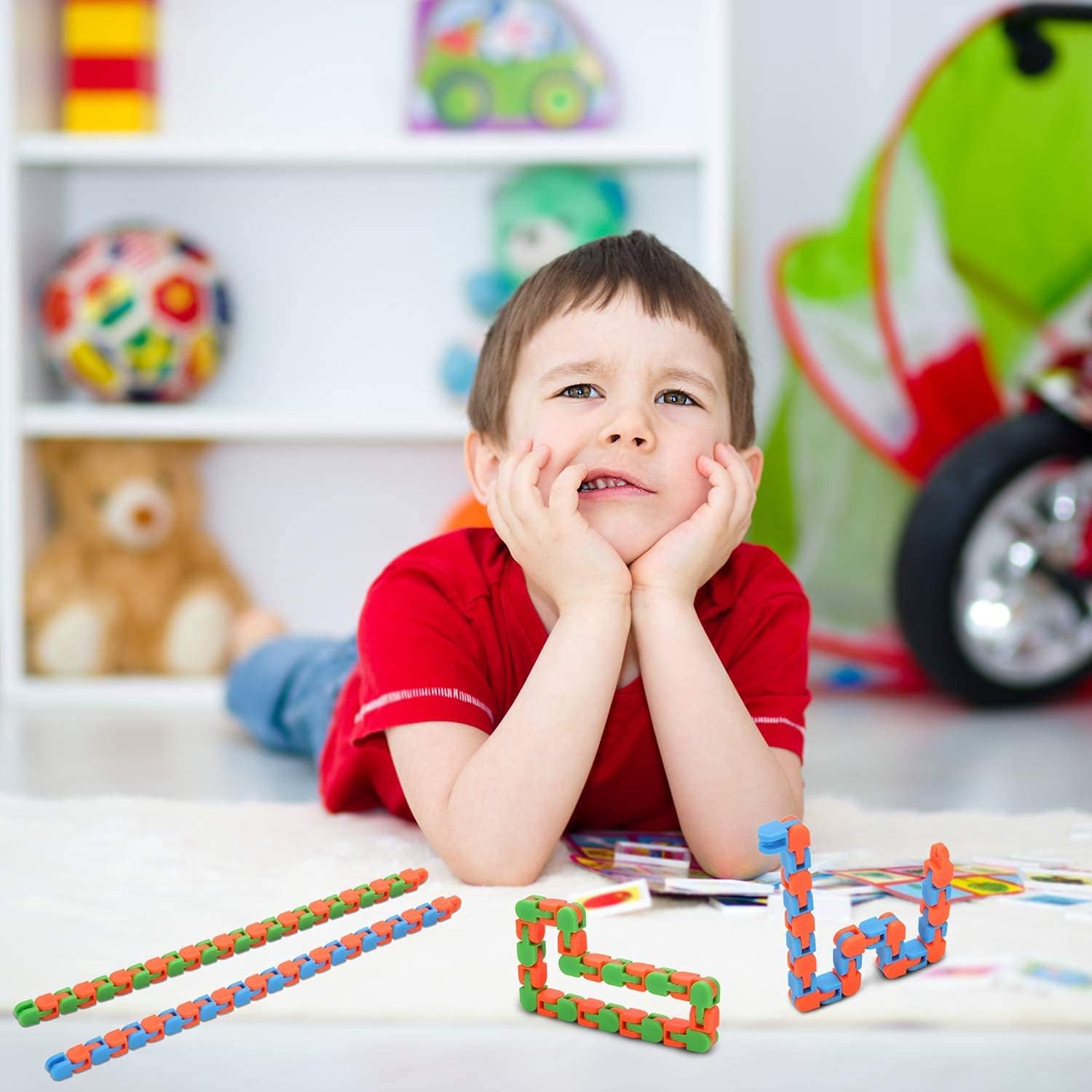 “Brinquedo sensorial modular e flexível para TDAH e ansiedade”